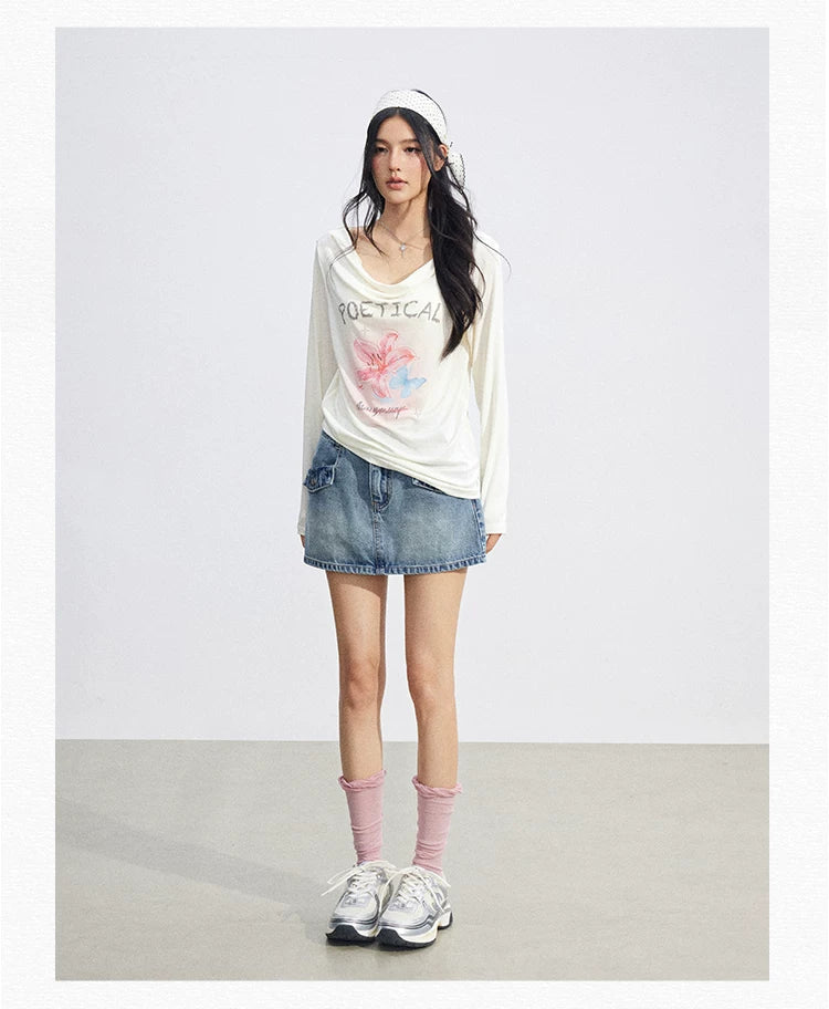 Soft Drape Floral Sun Protection Long Sleeve Top