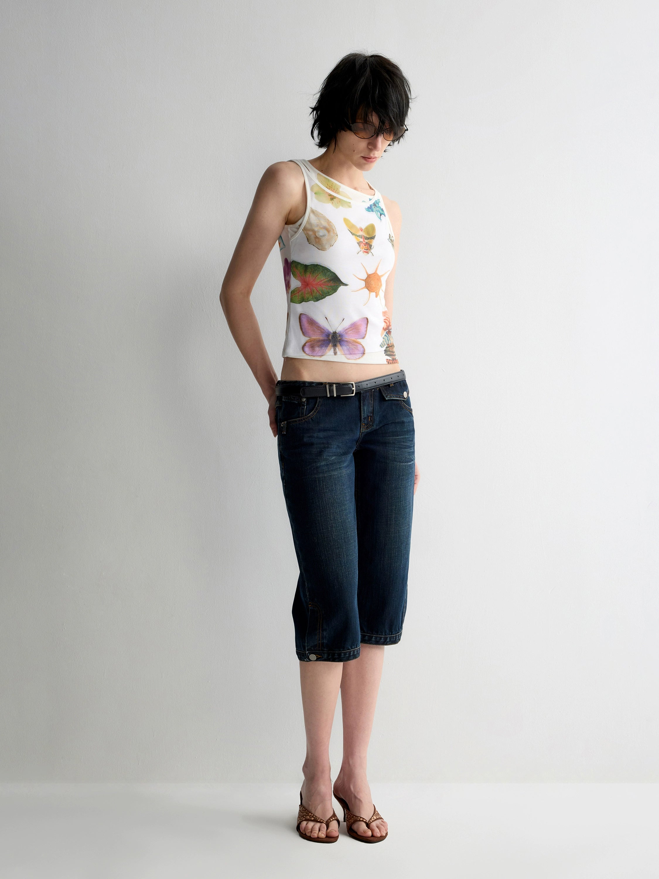 Lyocell Fun Print Short Sleeveless Tank Top