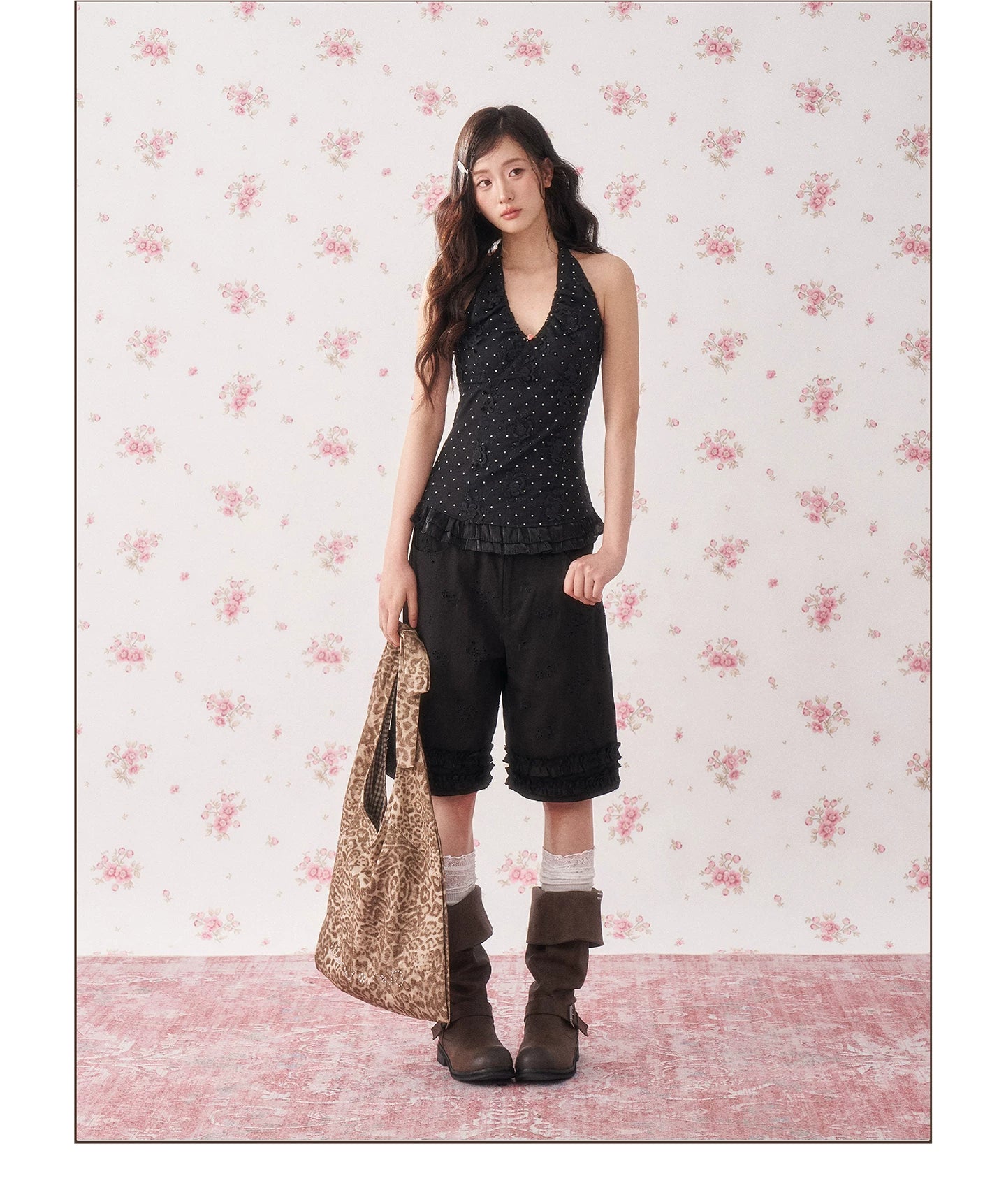 Vintage Lace Trim Lyocell Shorts