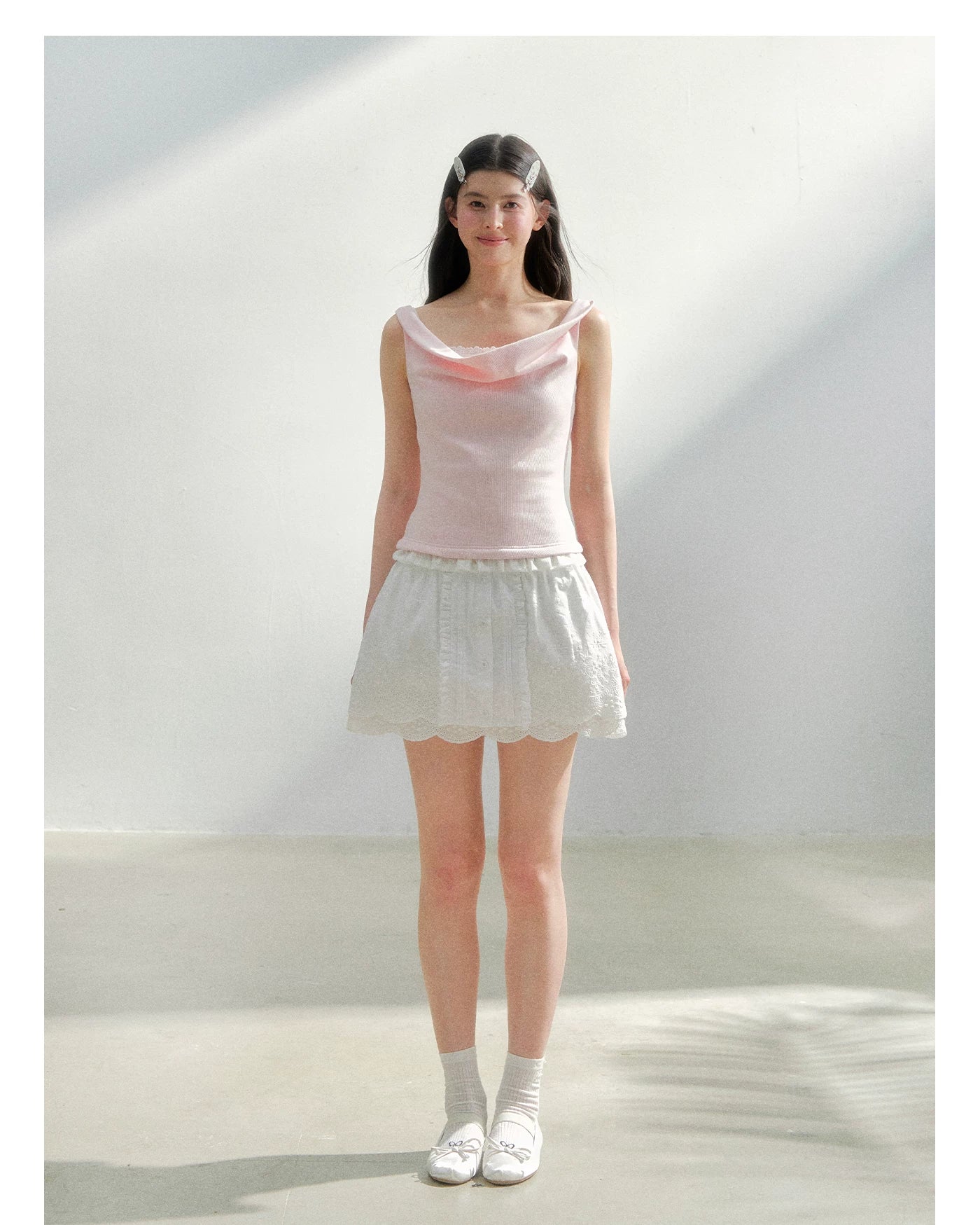 Embroidered High-Waist A-Line Skirt