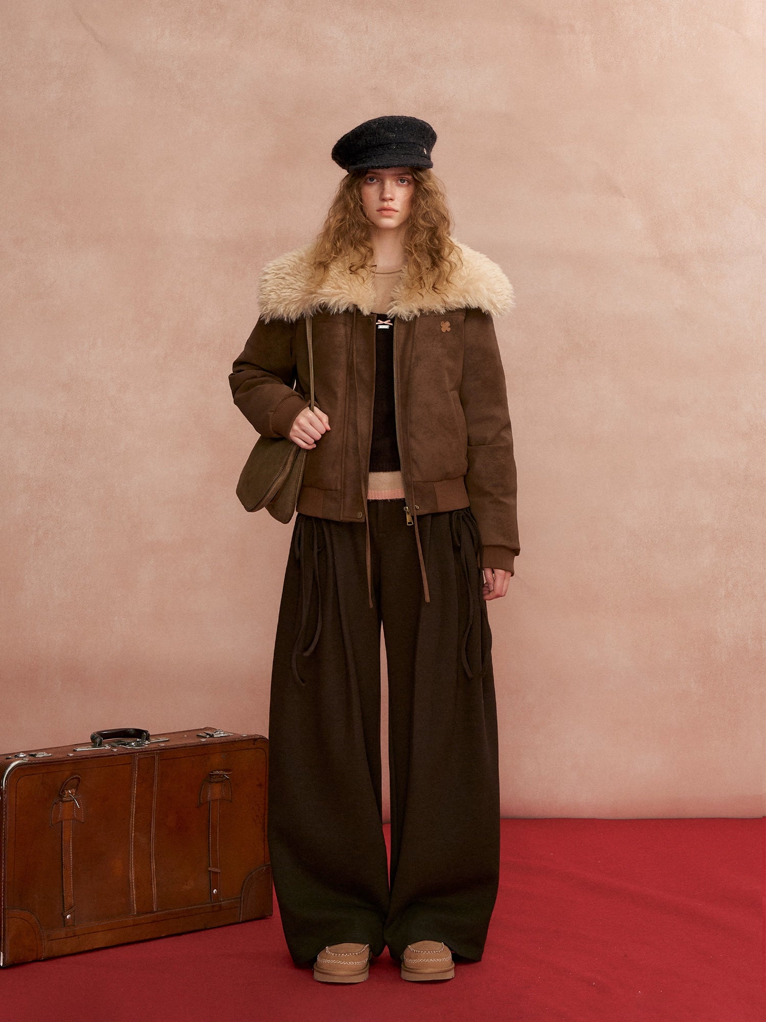 Sailor Faux Leather Down Jacket