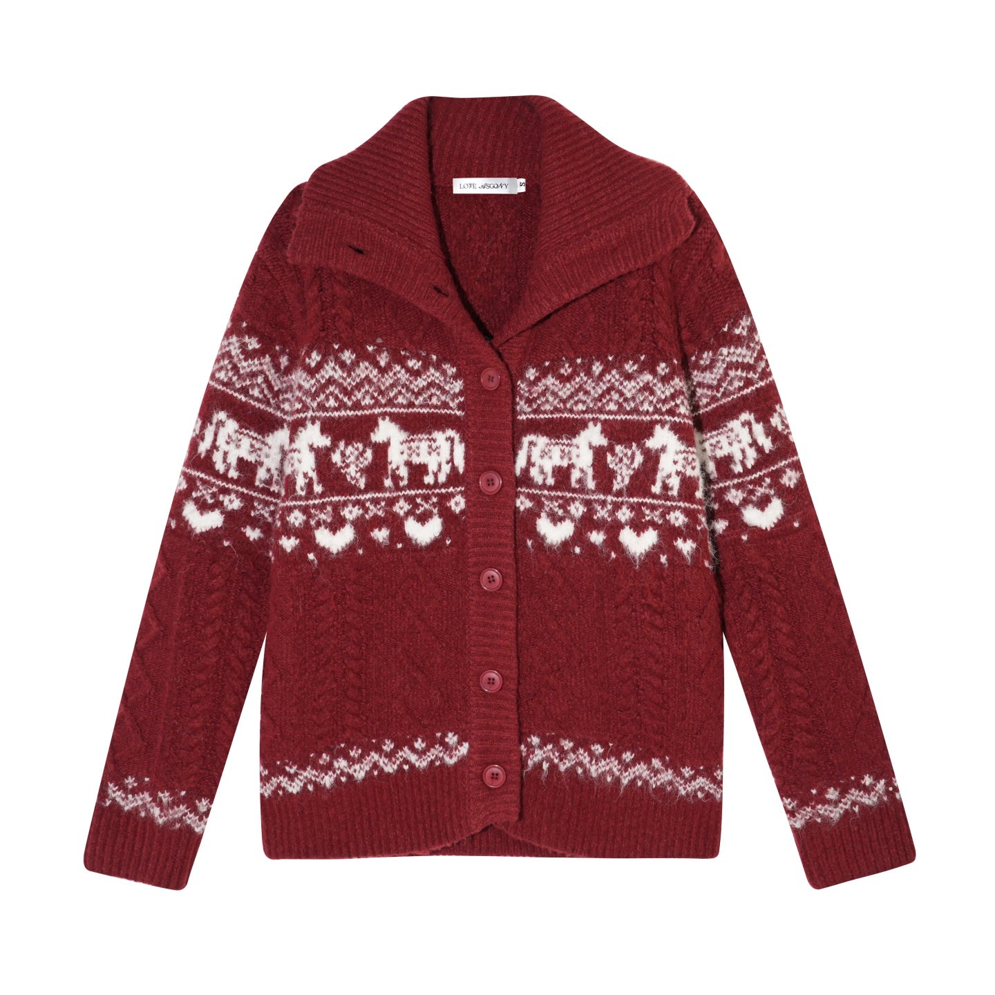 Red Loose Knit Sweater Cardigan