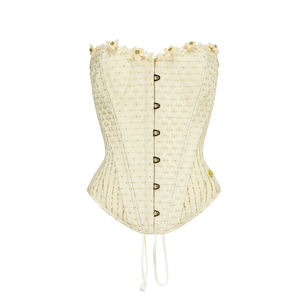 Golden Hour French Strapless Corset Top & Tiered Skirt Set
