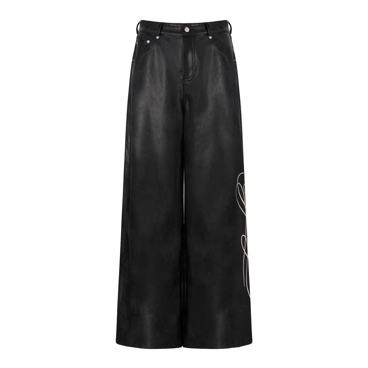 Crop Sweatshirt & Faux Leather Pants Set