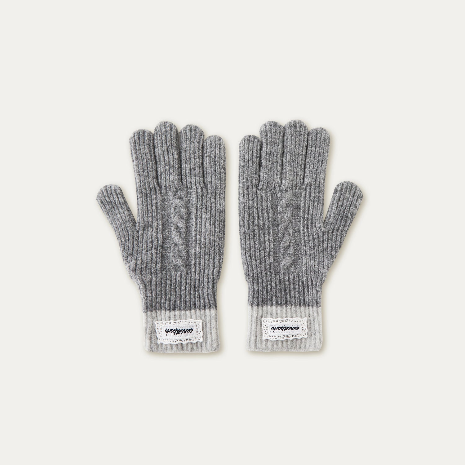 “A Girl’s Prayer” Cream Knit Textured Winter Gloves