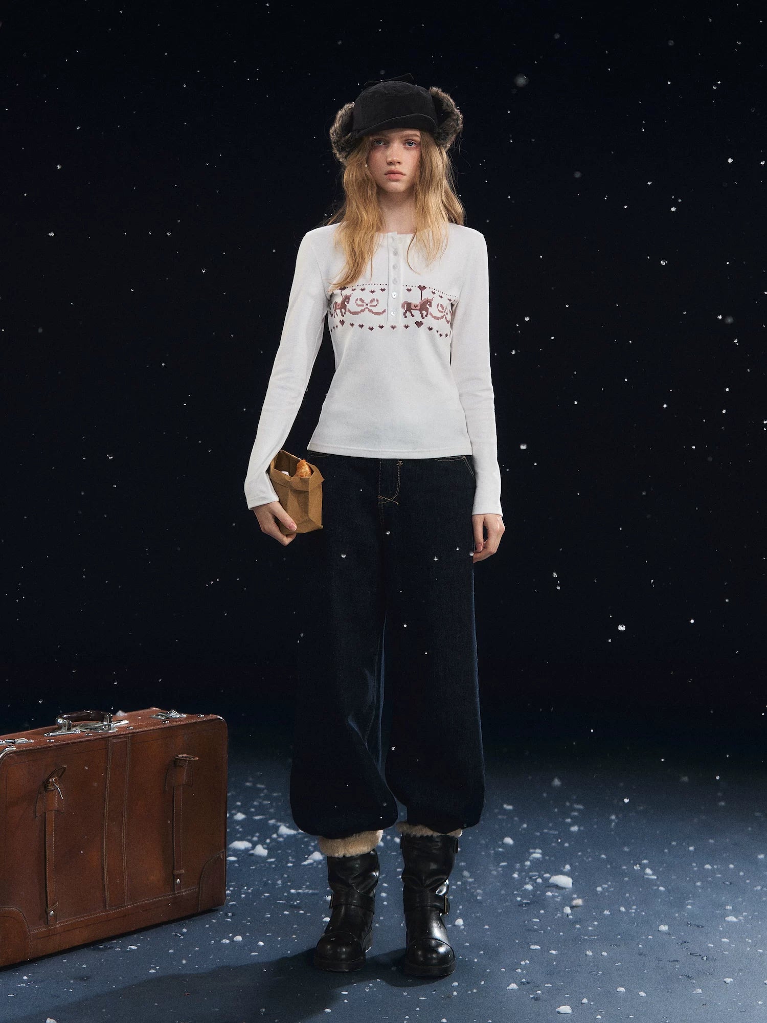 Carousel Print Plush-Feel Top