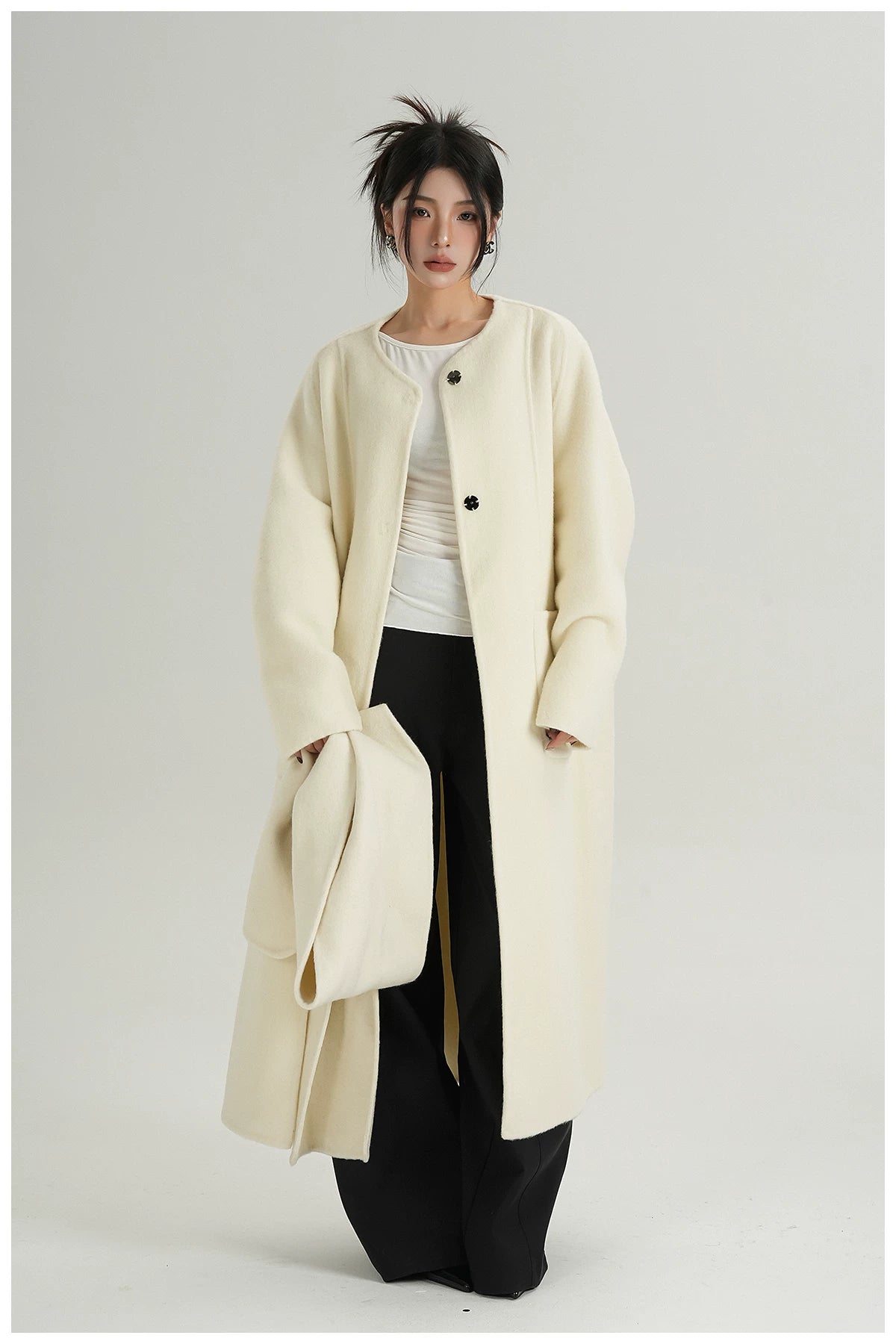 Oversized Double-Faced Wool Long Coat