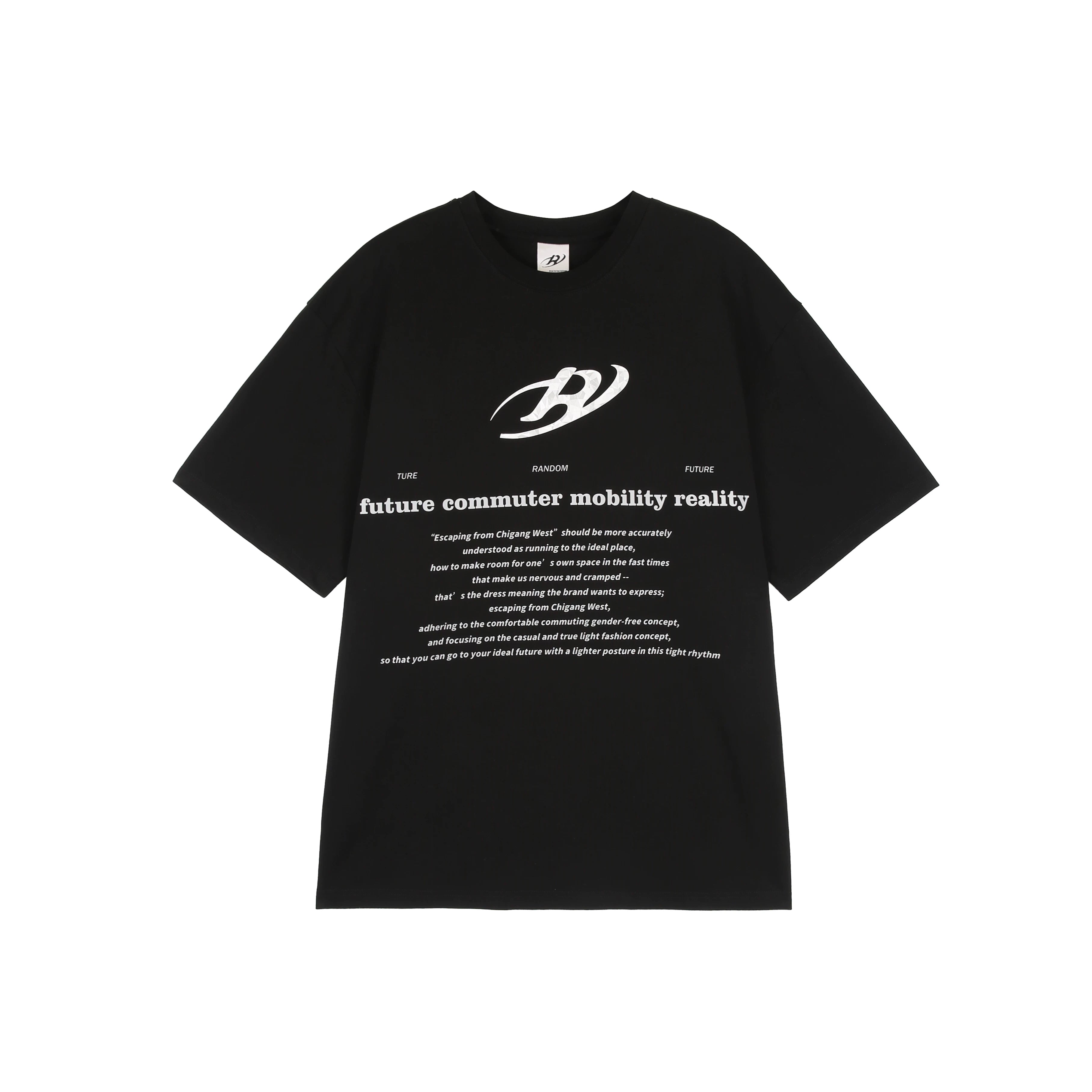 Futuristic Reflective Logo Oversized T-Shirt
