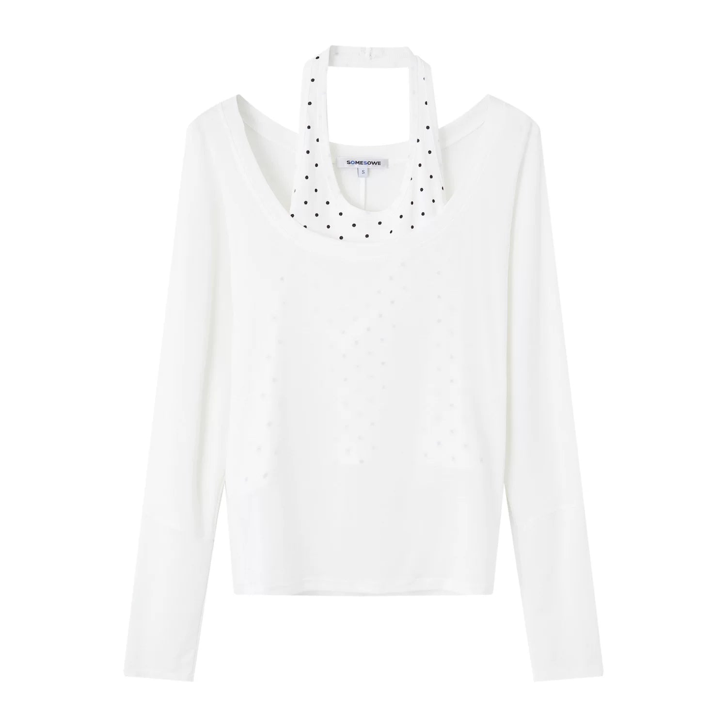 Sheer Polka Dot Layered Two-Piece T-Shirt Set