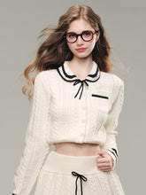 (Final Sale) Sailor Doll Collar Knit Cardigan & Skirt Set - CHINASQUAD