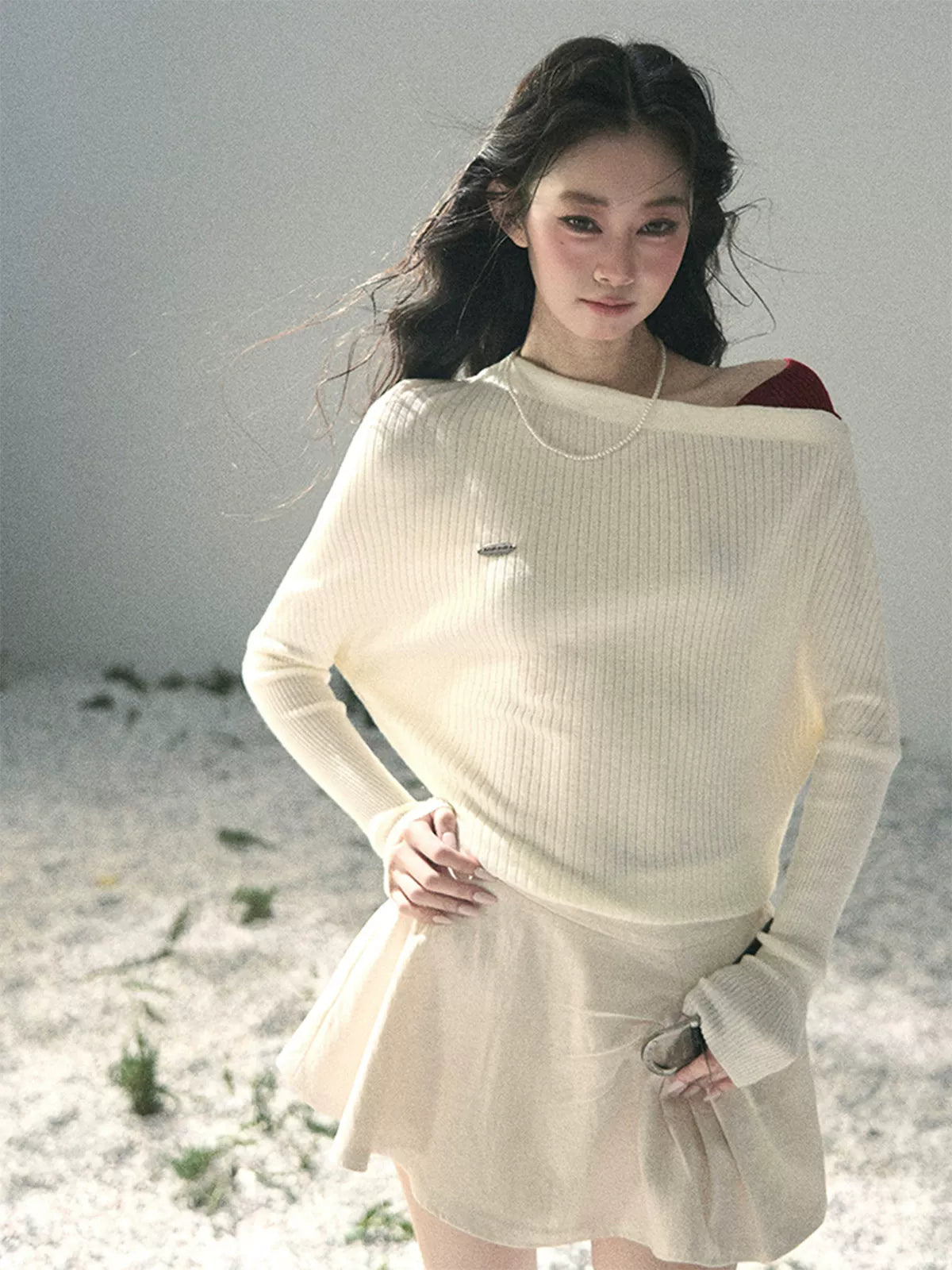 Ash Memories Off-Shoulder Knit Top