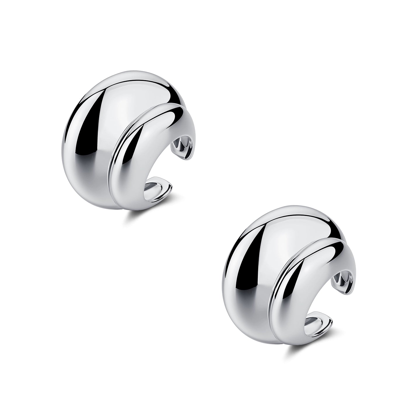 Reshaped Romance Dual-Layer Metal Hoop Earrings