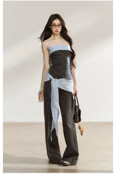 Tailored Draped Straight-Leg Trousers - CHINASQUAD