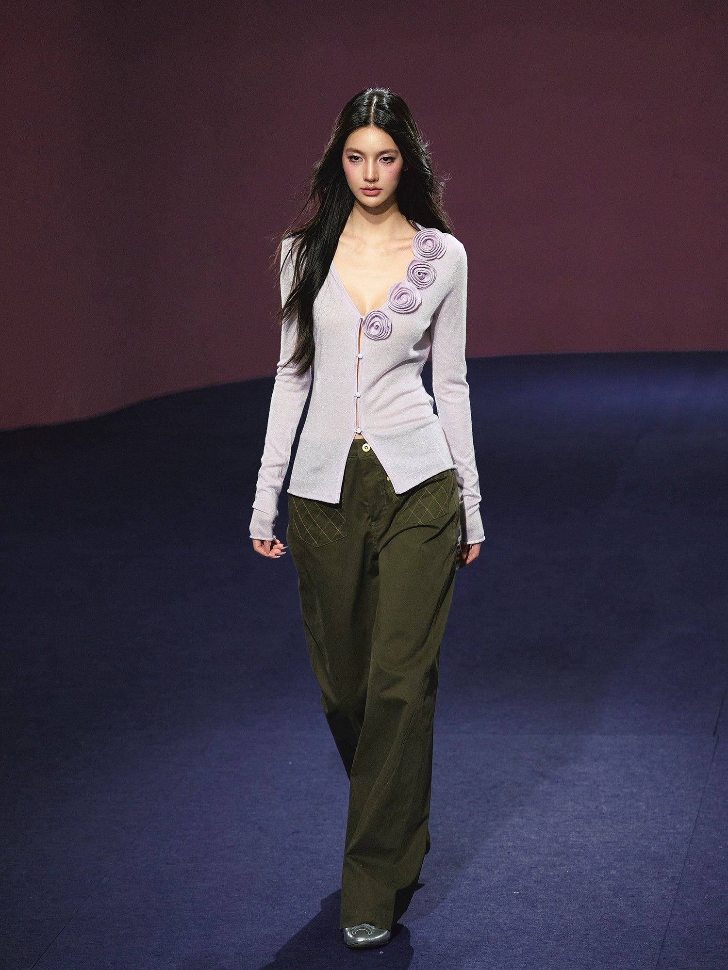 Pocket Diamond Stitching Straight-Leg Pants - CHINASQUAD