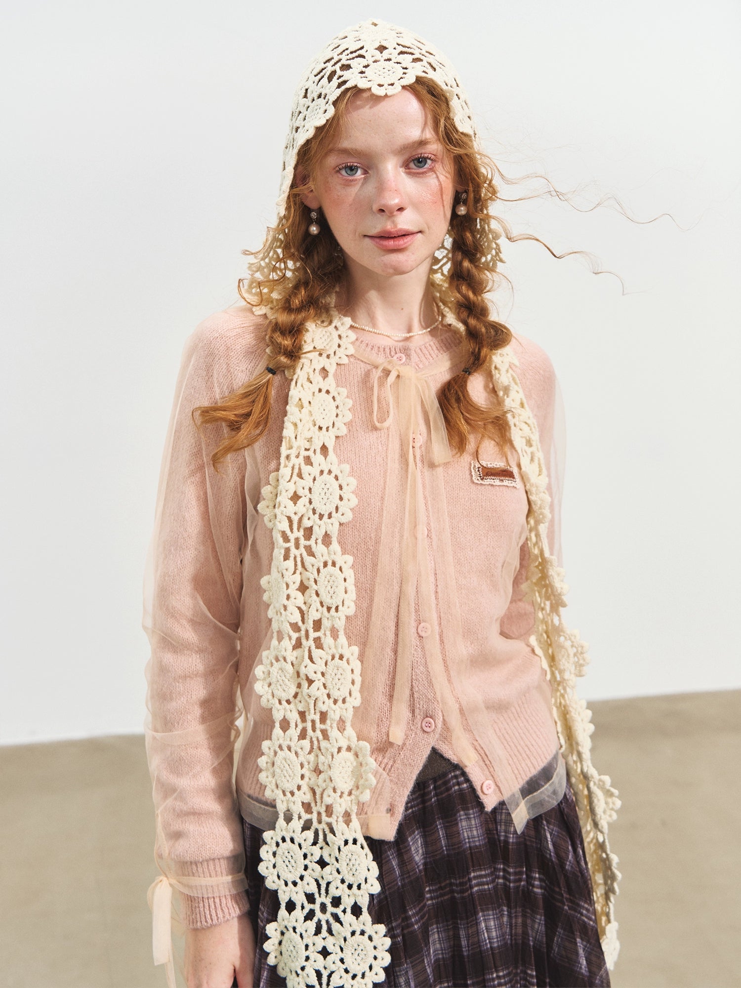 Mesh Layered Knit Cardigan - CHINASQUAD