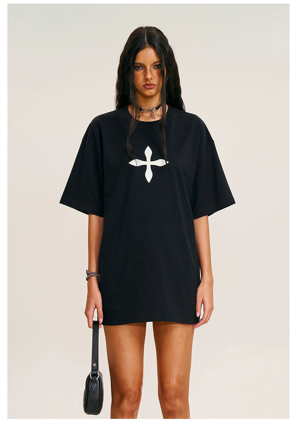 Vintage Cross Compass Oversized Tee - CHINASQUAD