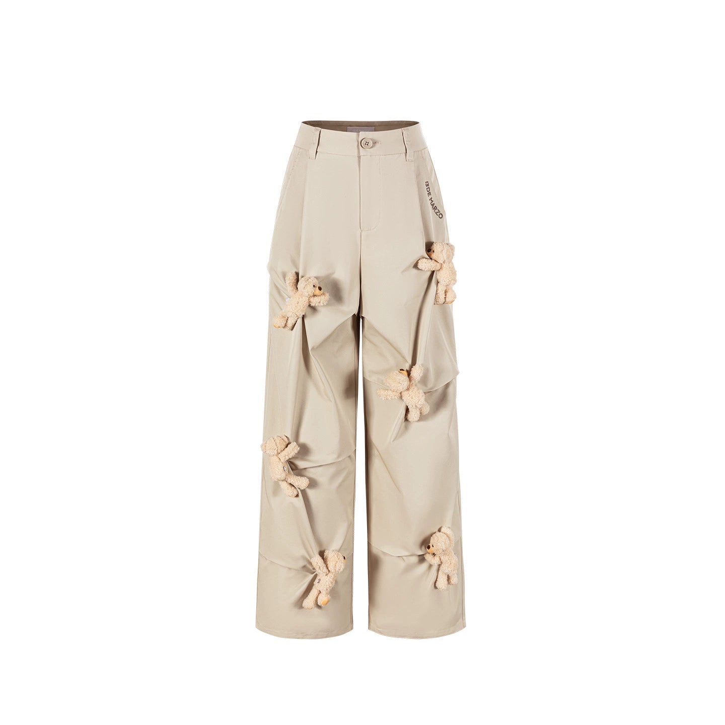 Multi-Doll Pleated Unisex Straight-Leg Pants