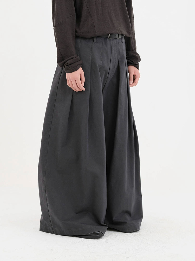 Pleated Wide-Leg Pants - CHINASQUAD
