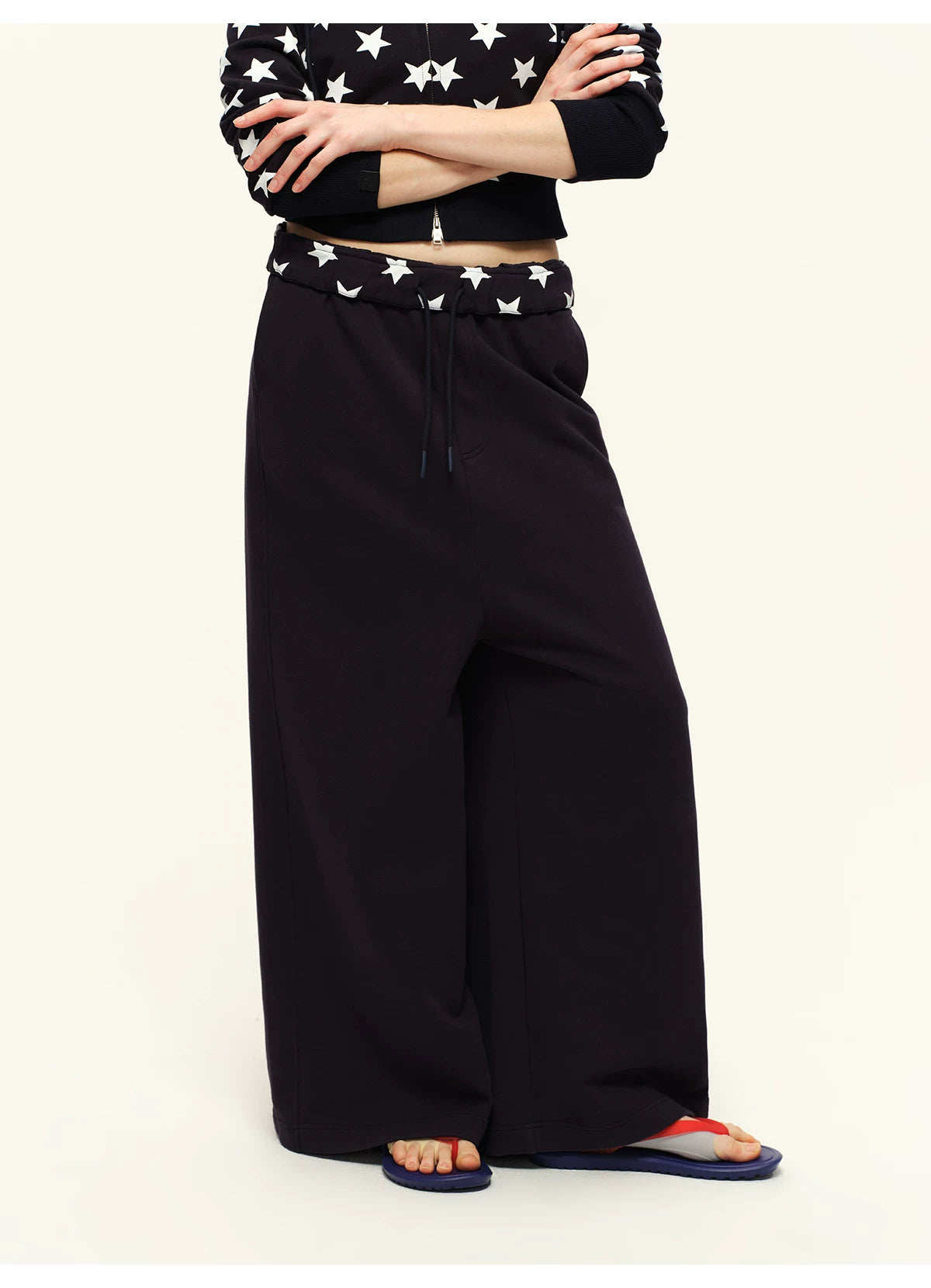 Hooded Sweatshirt & Wide-Leg Sweatpants Set