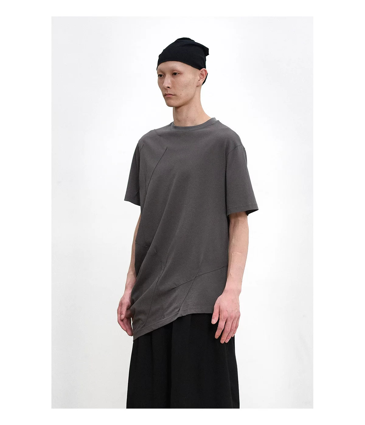 Asymmetric Panel Oversized Cotton T-Shirt