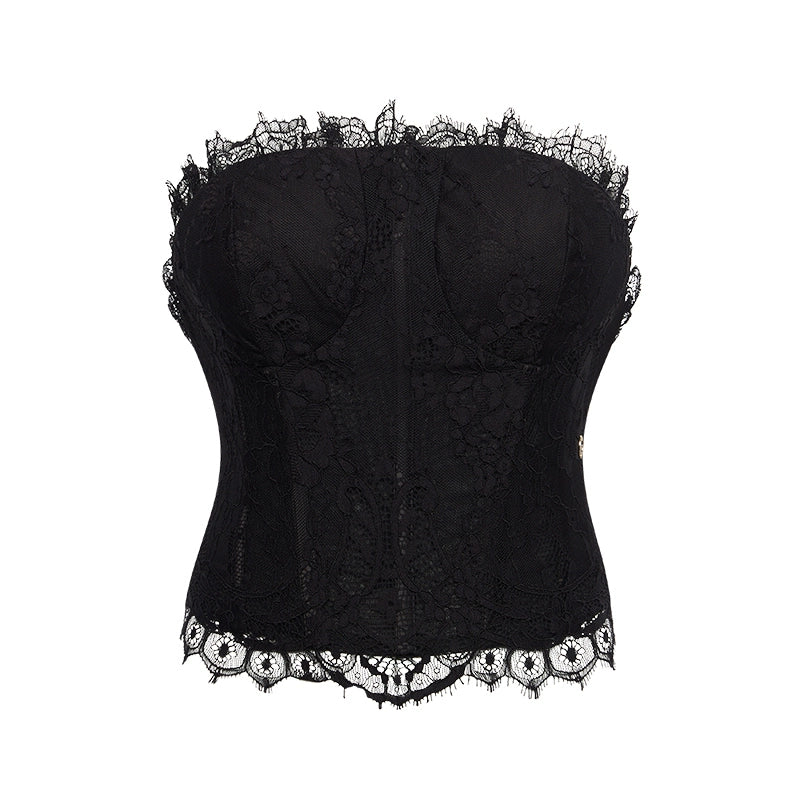 Naomi Lace Mesh Boned Backless Corset - CHINASQUAD