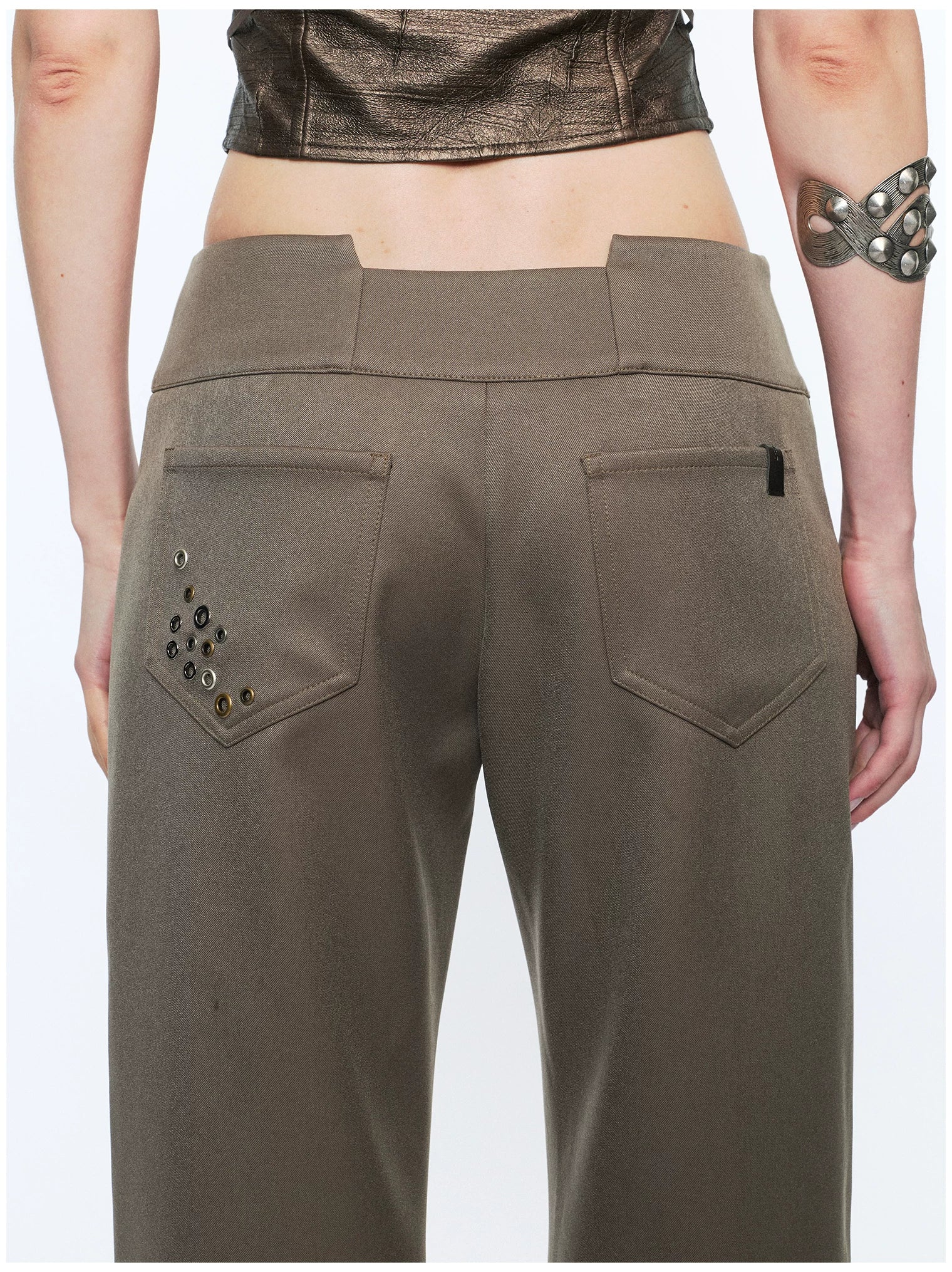 Metal-Waist Punk Tailored Trousers