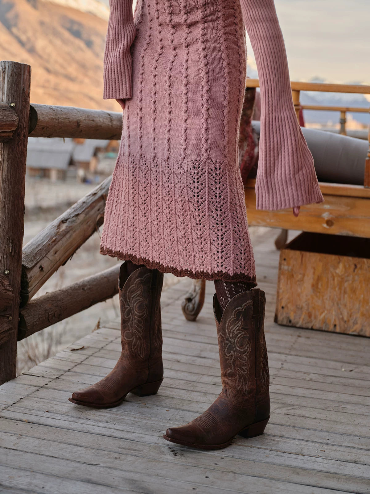 Floral Juliet Vintage Knit Dress & Cardigan Set