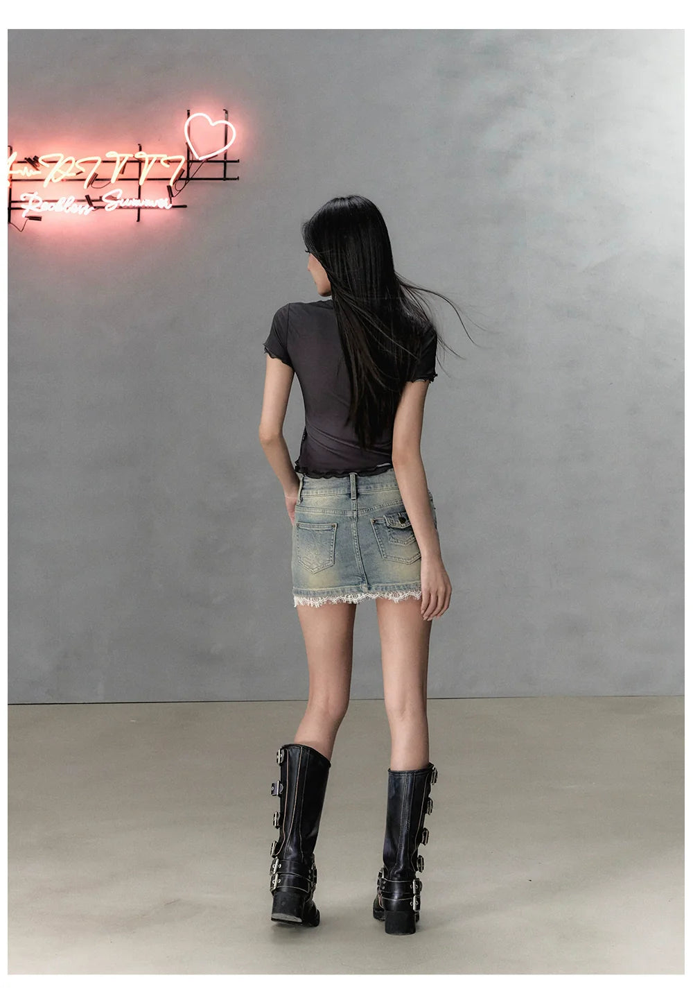 Pink & Black Bow Print Round Neck Short Sleeve - CHINASQUAD