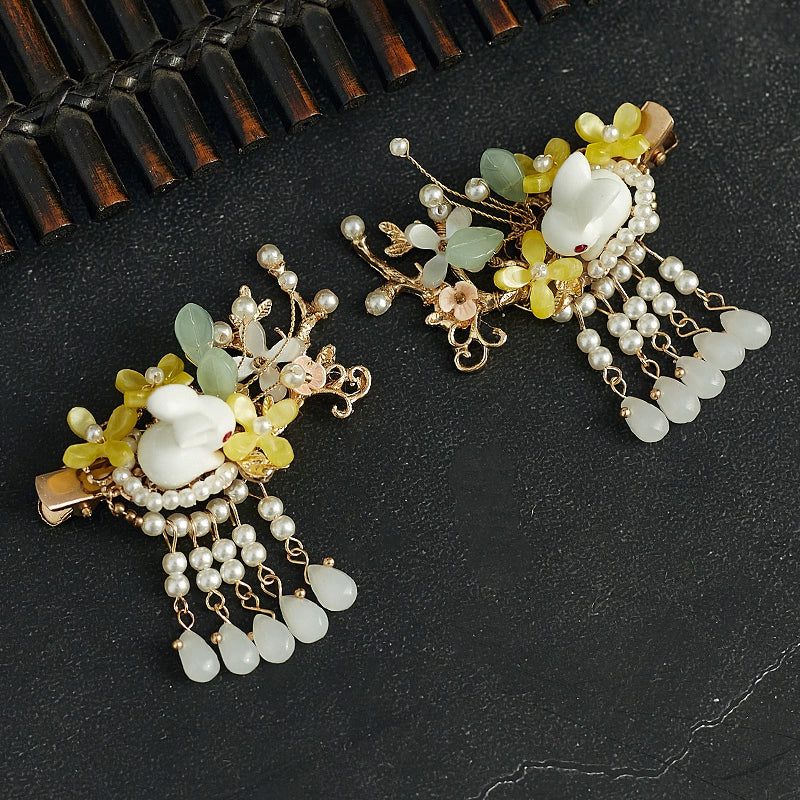 Osmanthus Rabbit Hanfu Hair Clips - CHINASQUAD