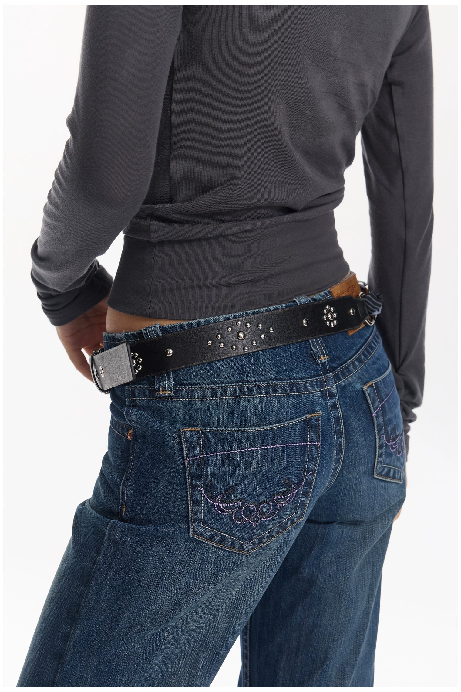 Retro Rivet Ring Punk Belt - CHINASQUAD