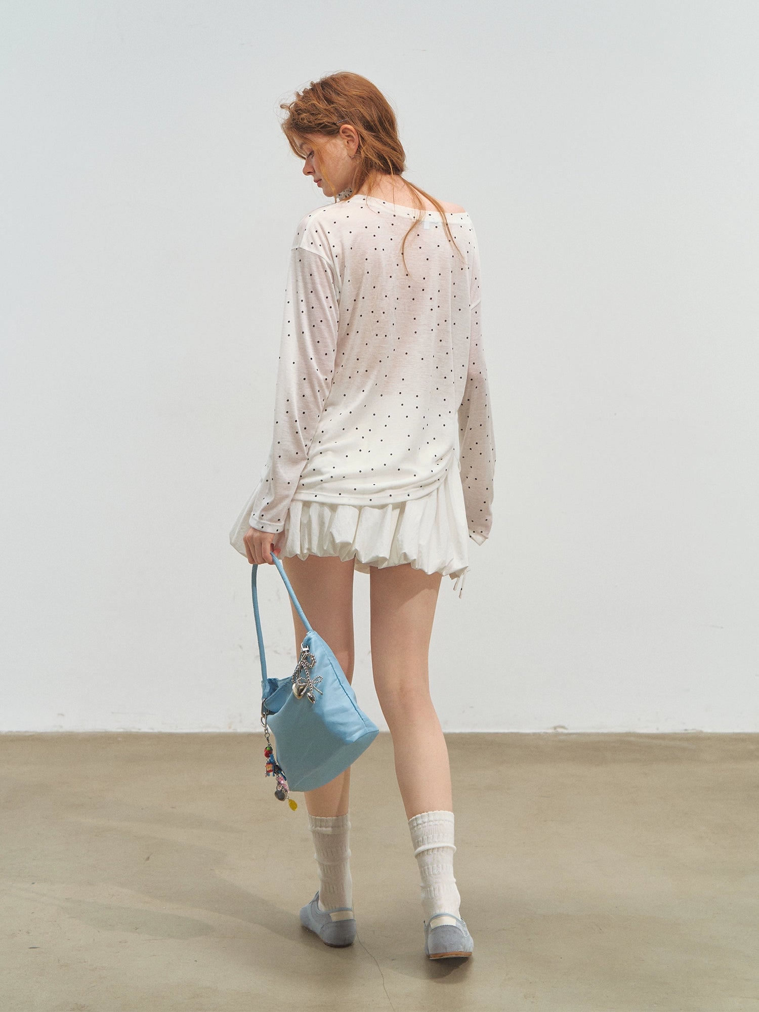 White Ballet-style Puff Midi Skirt - CHINASQUAD