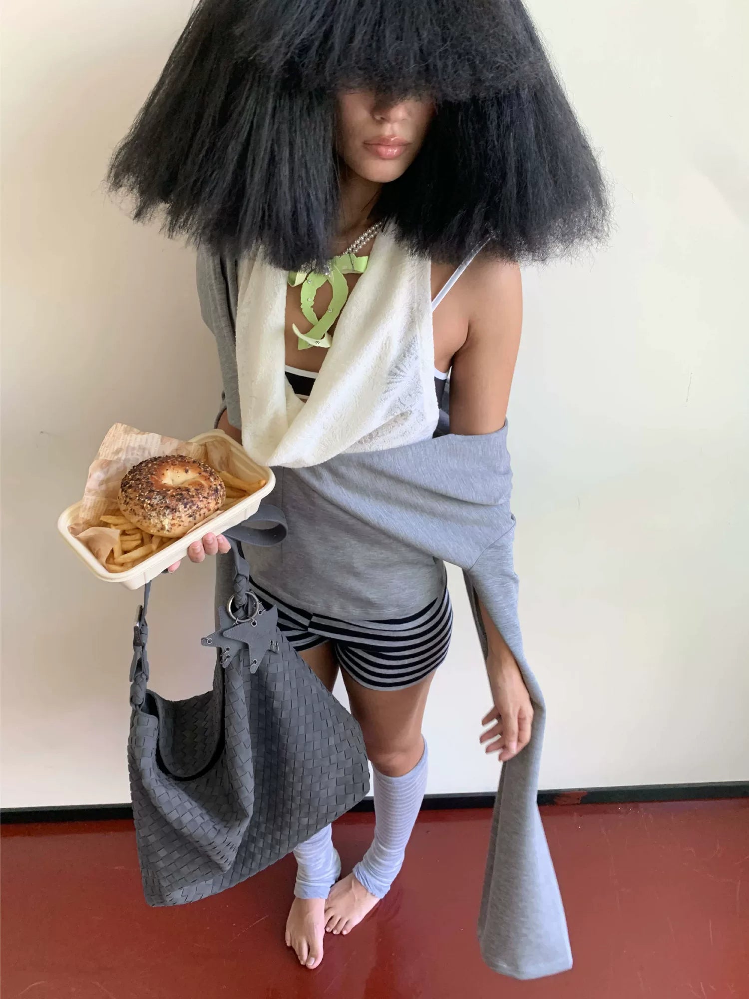 Oversized Woven Suede Tote Shoulder Bag ECODAY