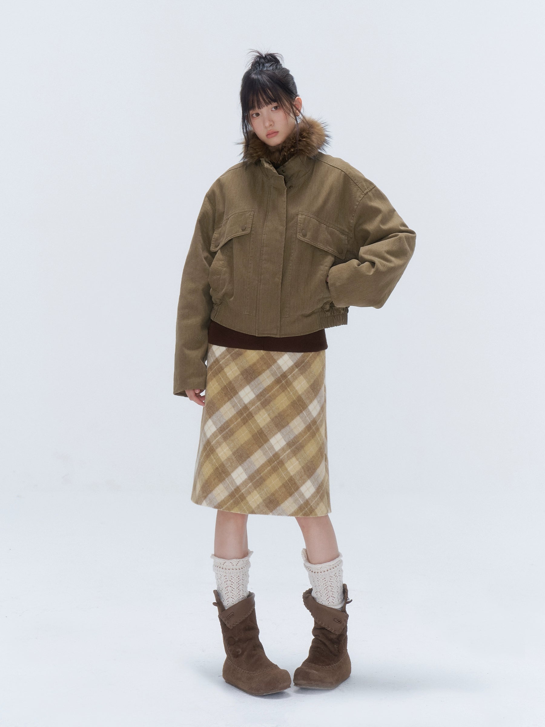 Vintage Washed Cotton Padded Workwear Jacket