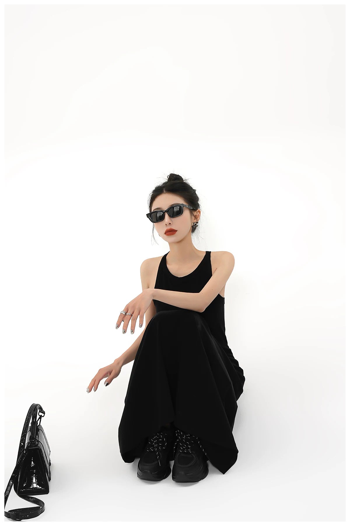 Built-In Bra Stretch Maxi Slip Dress