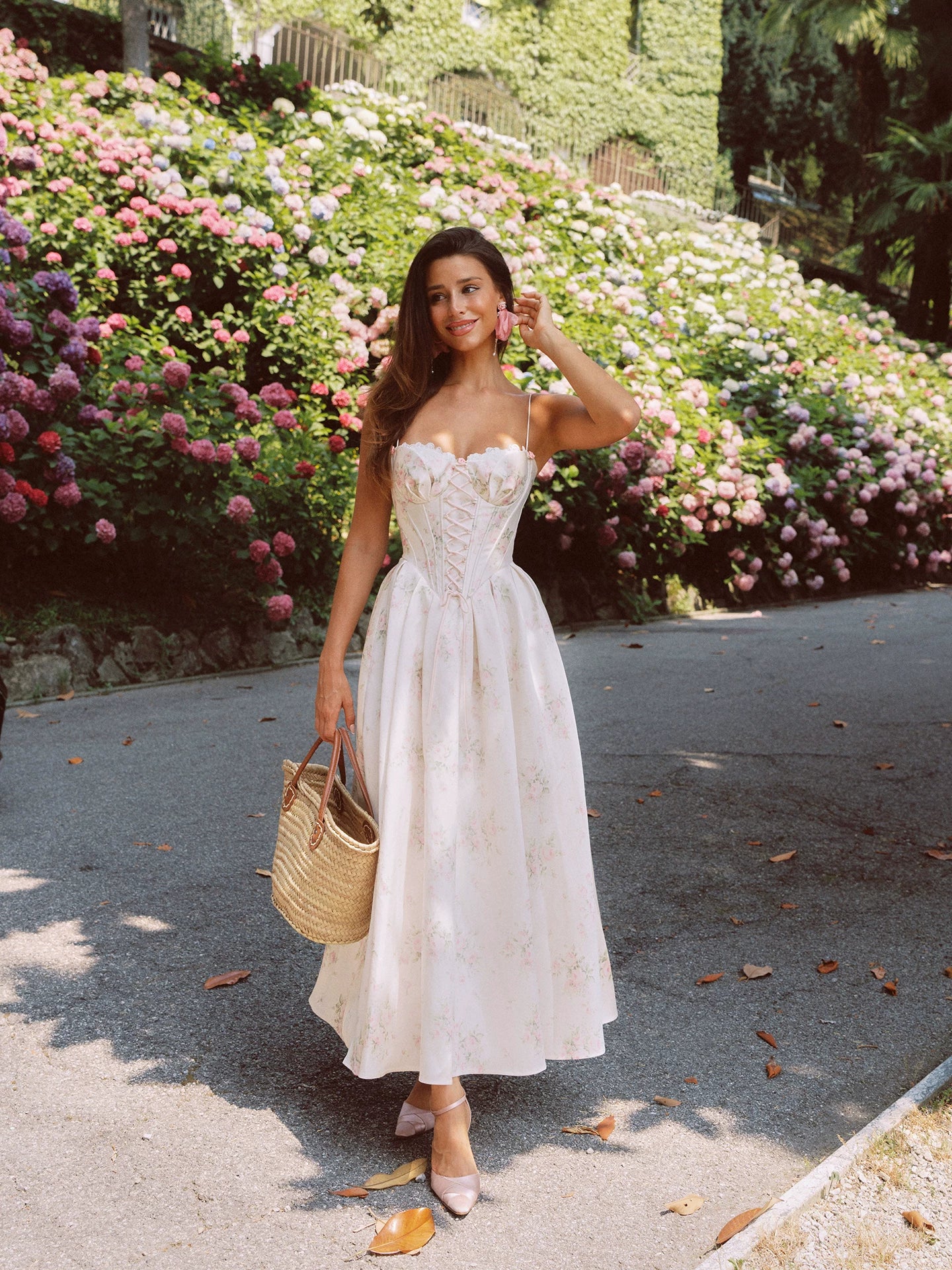 French Vintage Court-Style Satin Slip Gown