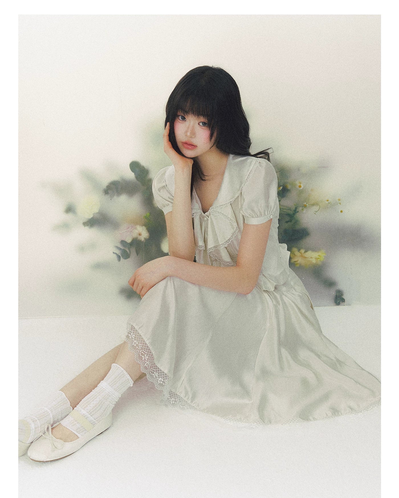 White Tulip Shirt & Midi Skirt Set