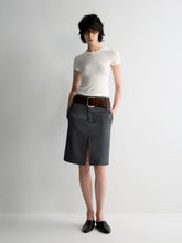 Grey Wool Double-layer Suit Midi Skirt - CHINASQUAD