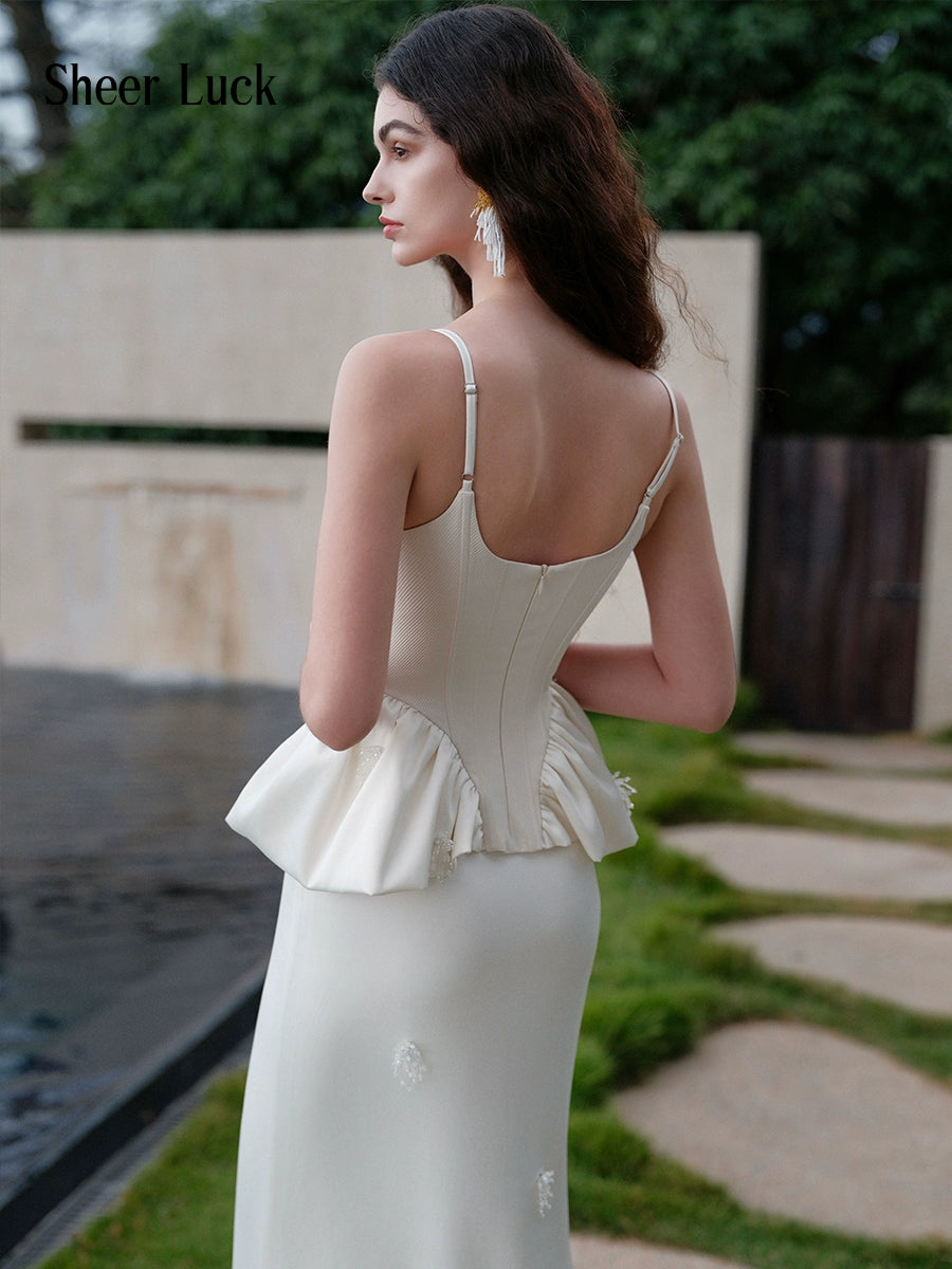 Luxury Handcrafted Beaded Satin Slip Dress - CHINASQUAD