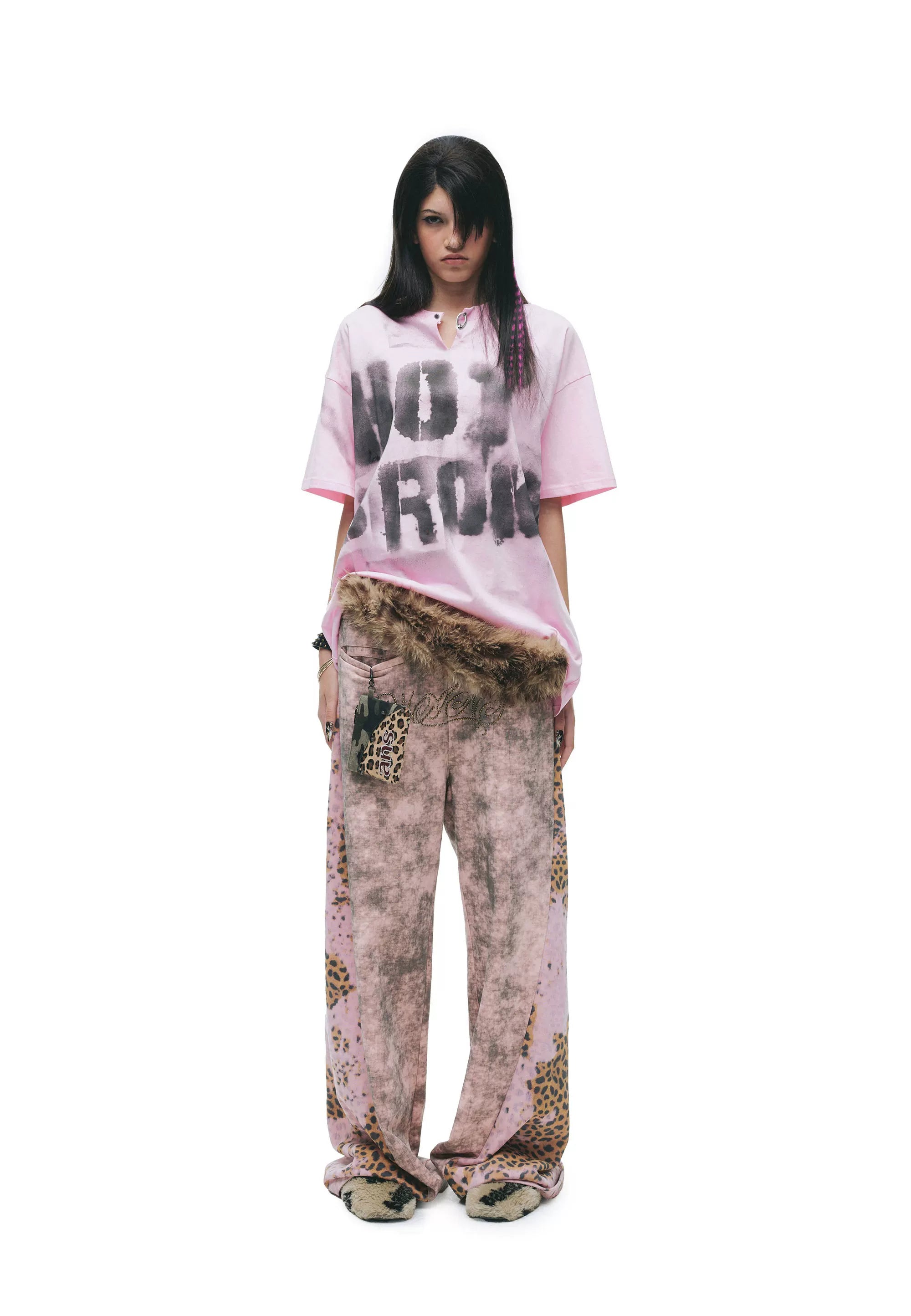 Hand-Sprayed Graffiti Distressed Oversized T-Shirt