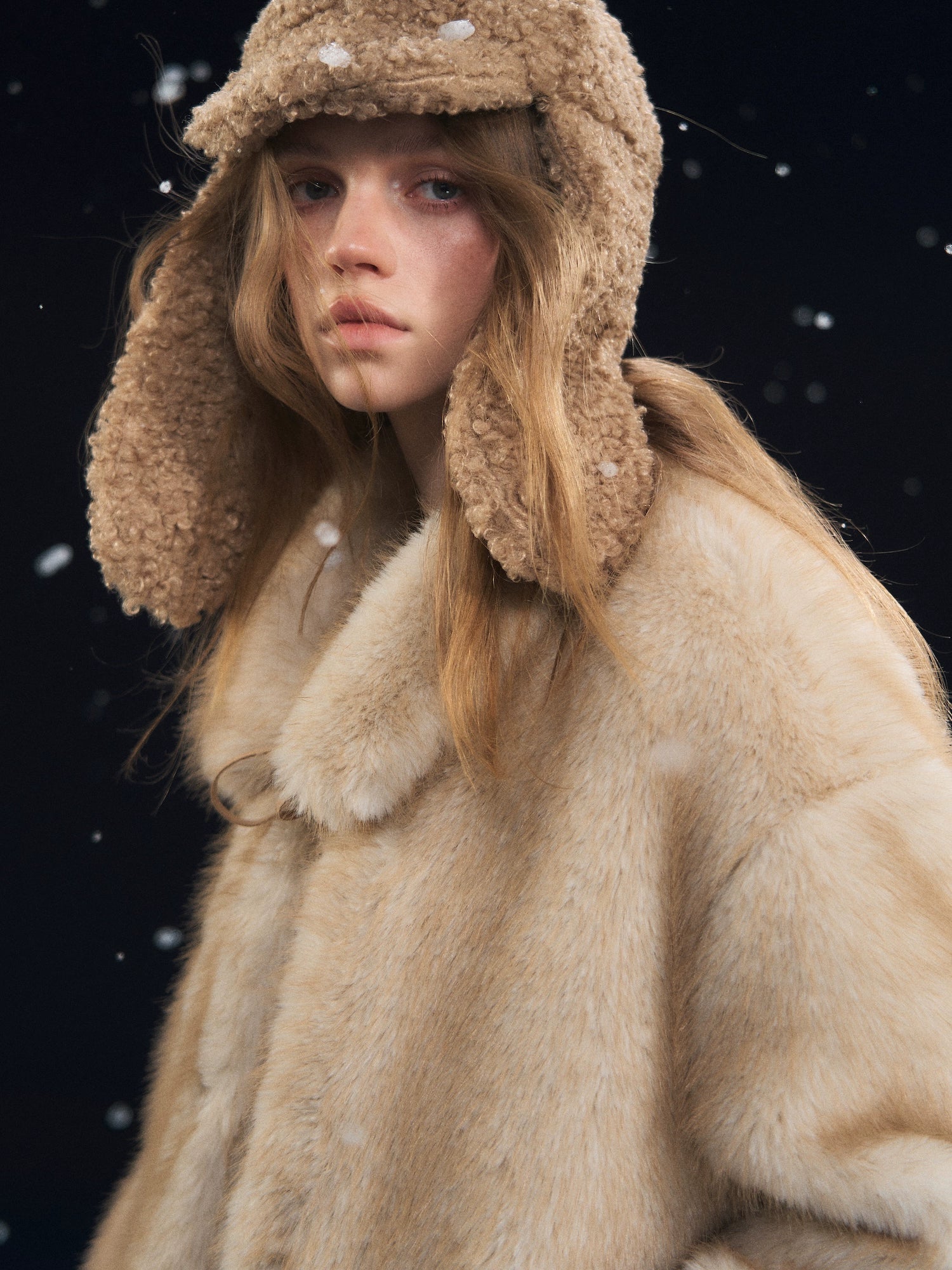 Tie-Waist Fuzzy Lapel Jacket