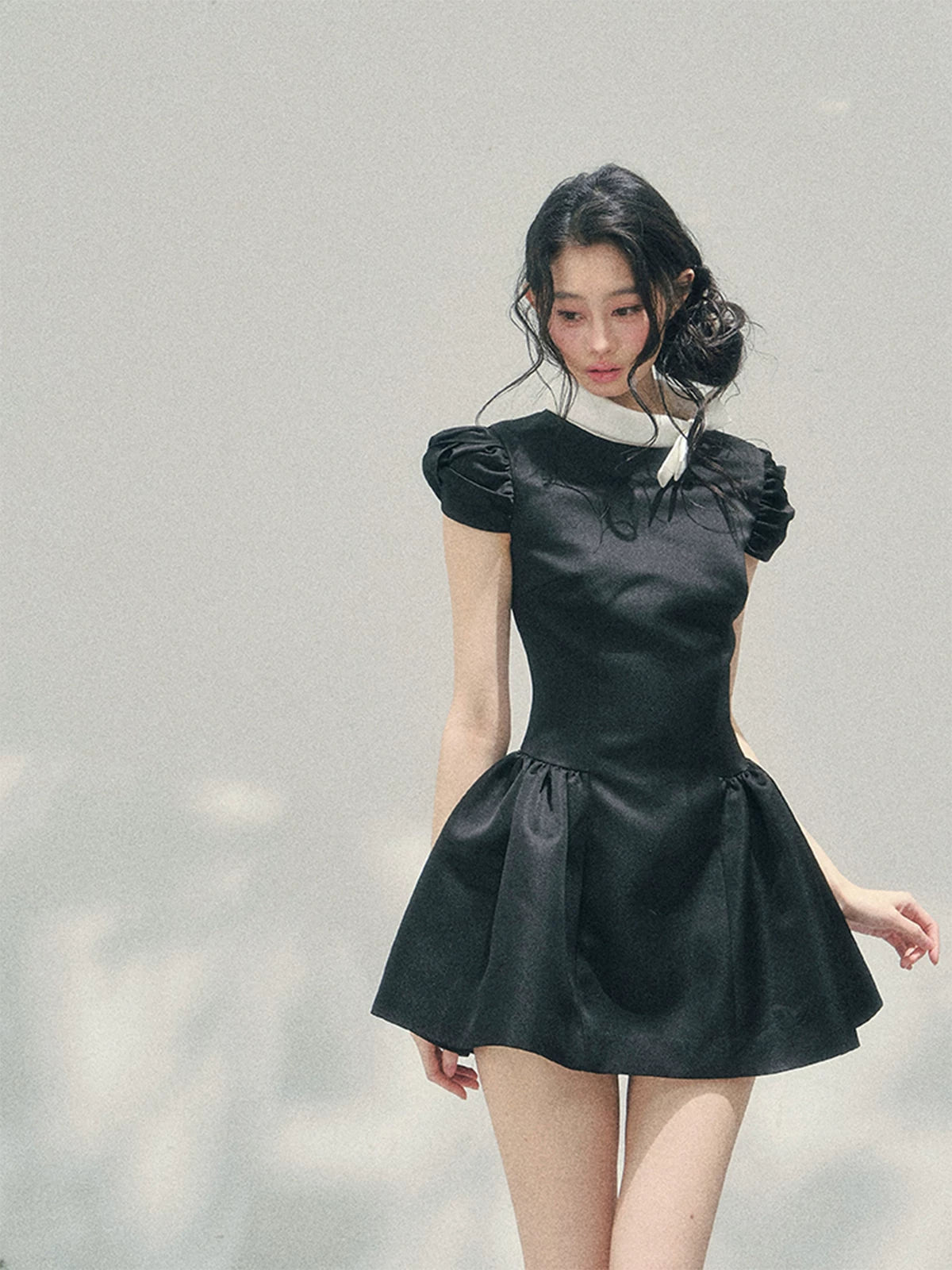 Liliane Ballroom Puff-Sleeve Mini Dress