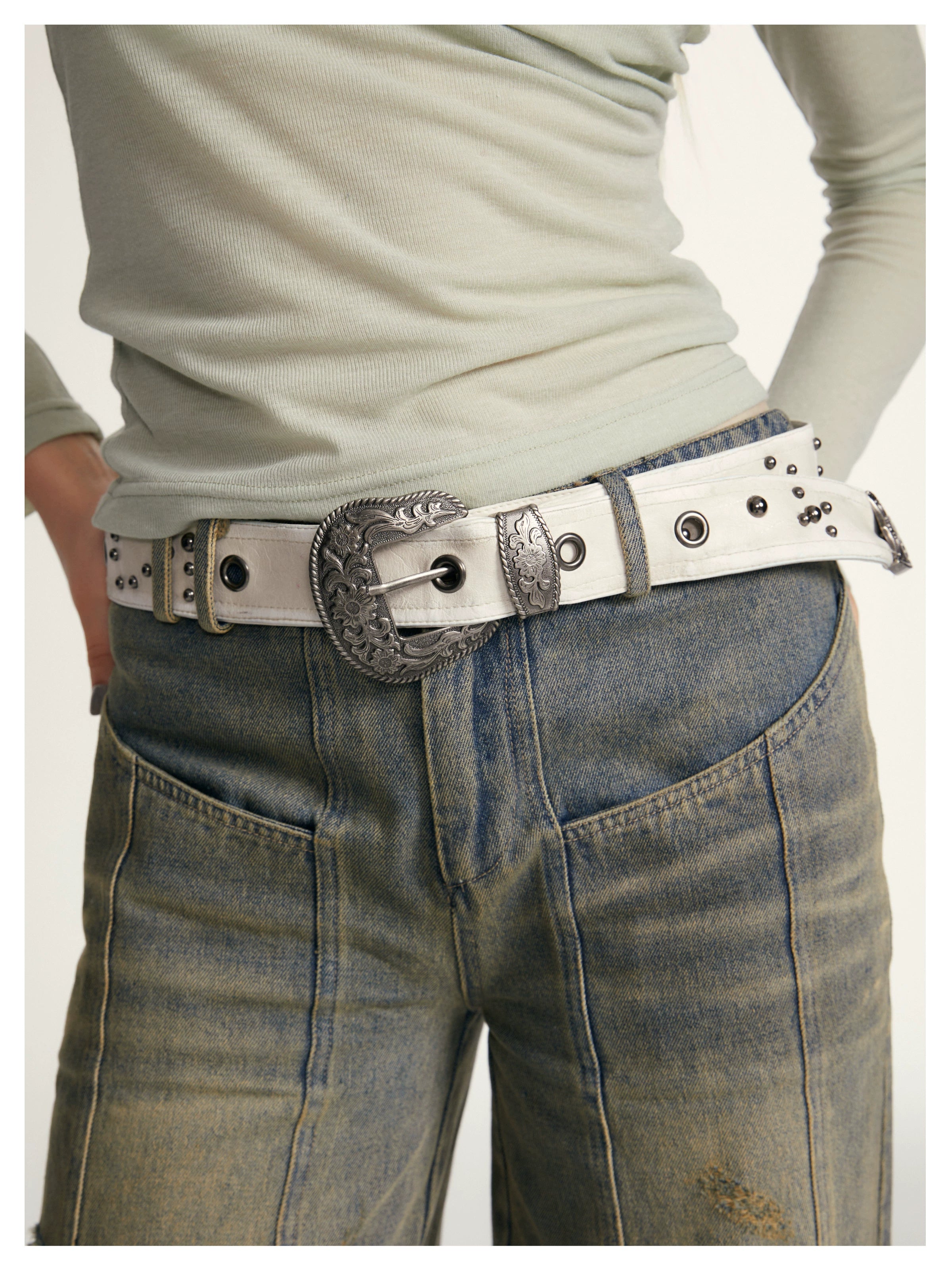 Studded Vintage Statement Belt - CHINASQUAD