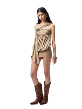 One-Shoulder Knotted Bud-shaped Strapless Dress - CHINASQUAD