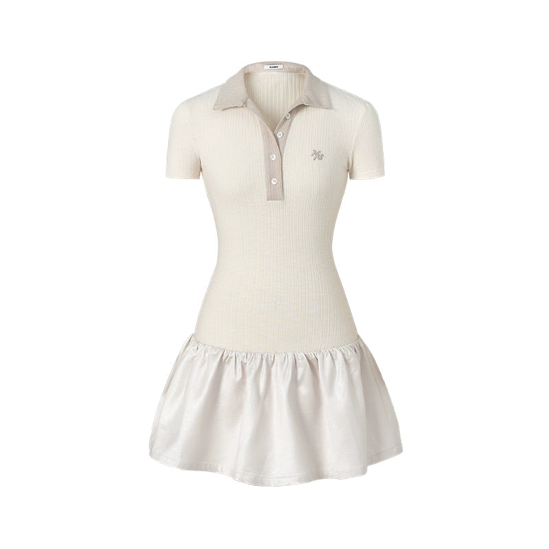 Color-block Polo Airy Dress - CHINASQUAD