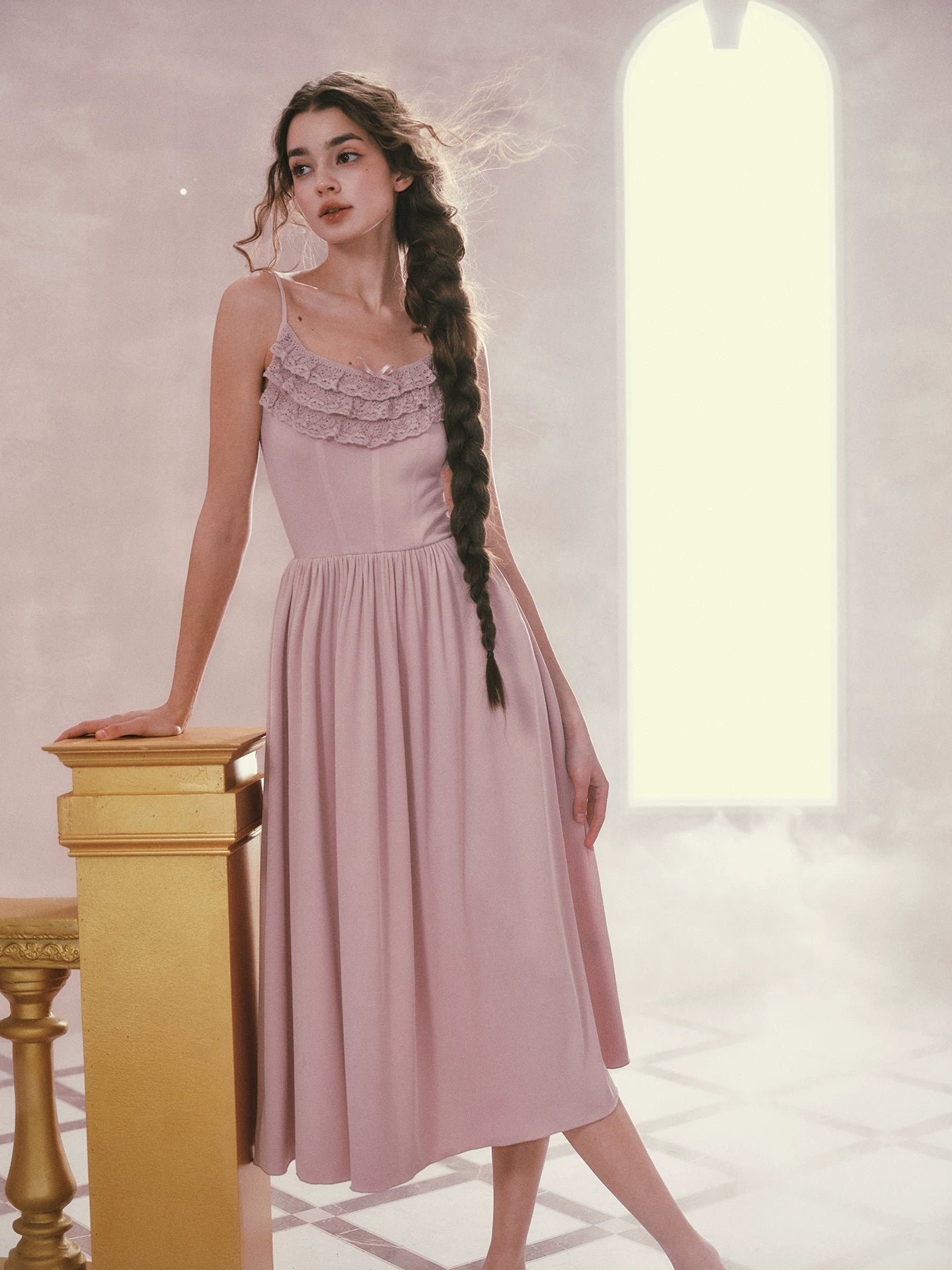 Pink Mist Ballet Knit Slip Dress