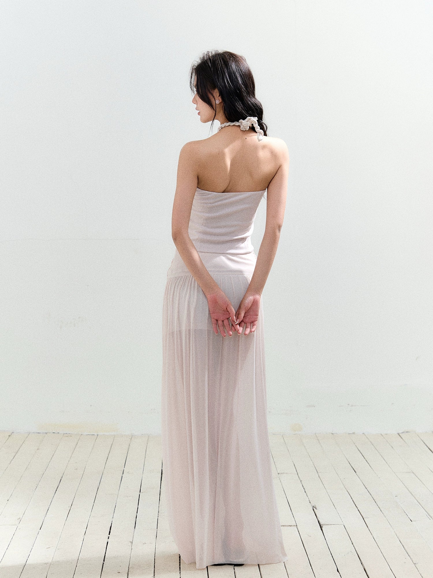 Twist Tie Halter Crop Top & Skirt Set - CHINASQUAD