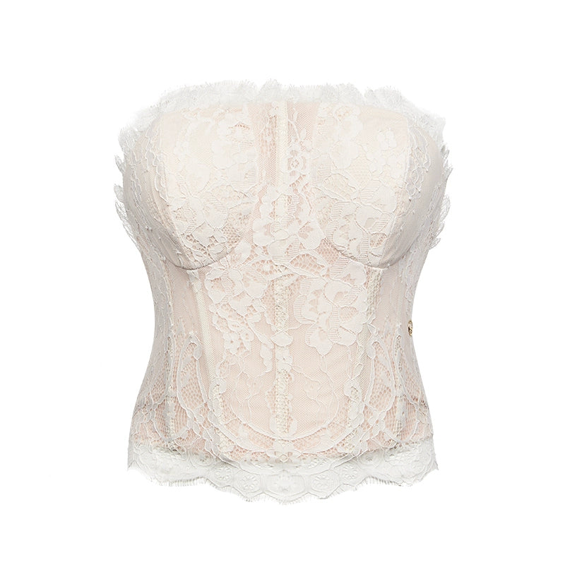 Naomi Lace Mesh Boned Backless Corset - CHINASQUAD