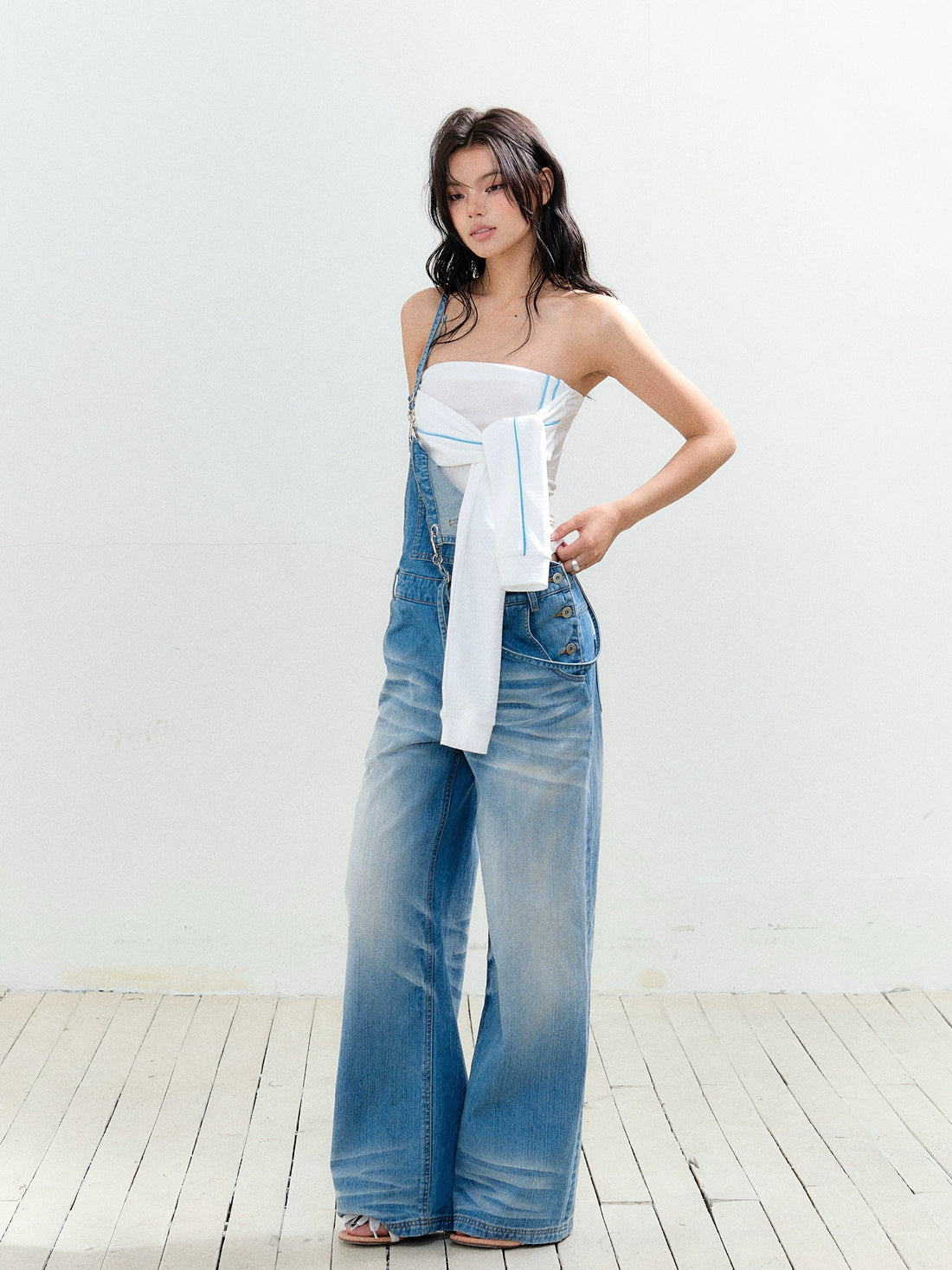 Fake Two-Piece Patchwork Color-Block Bustier - CHINASQUAD