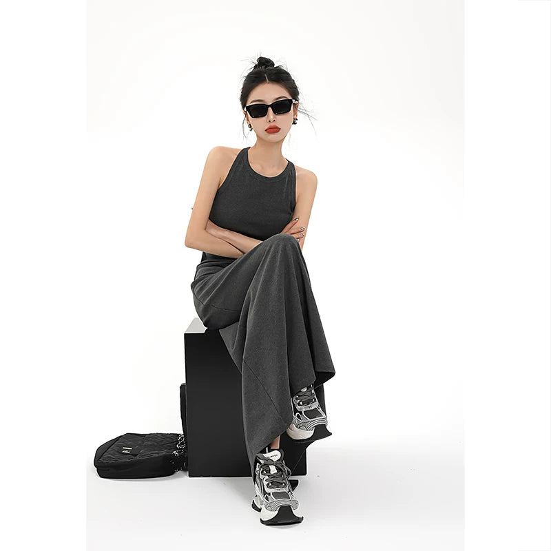 Built-In Bra Stretch Maxi Slip Dress