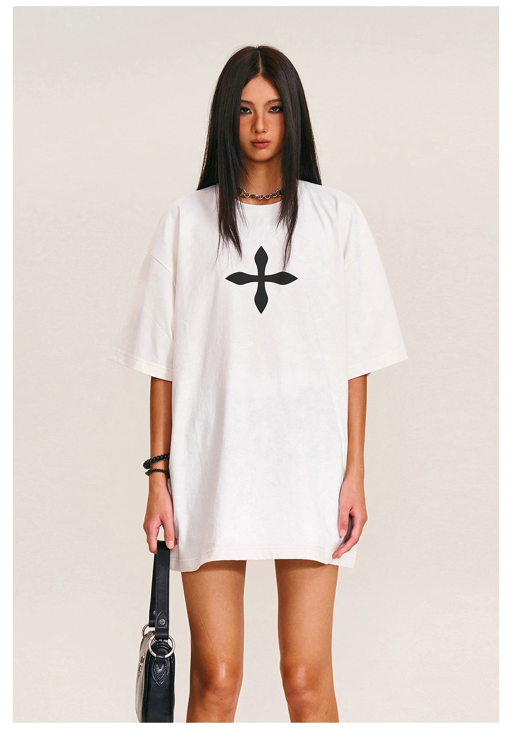 Vintage Cross Compass Oversized Tee - CHINASQUAD